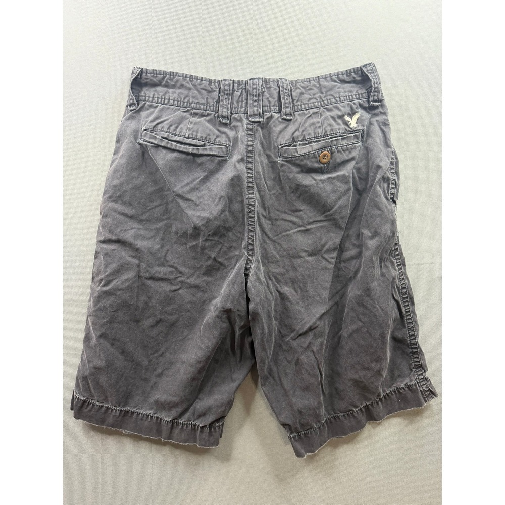 American Eagle Longer Length Shorts Mens Grey Faded Raw‎ Hem 30
